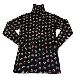 Vintage Womens Disney Mickey And Co. Shirt Mouse All Over Turtleneck 90s